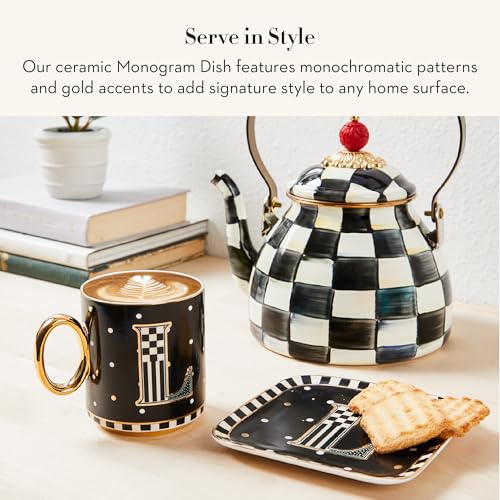 Ceramic Monogram Trinket Dish, 5.75-Inch Decorative Letter Plate