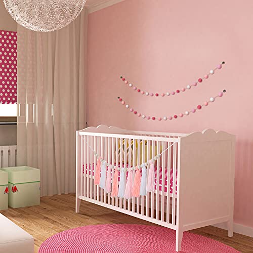 Boho Tassel and Pom Pom Garland Set - 3 Piece Wall Decor for Nursery