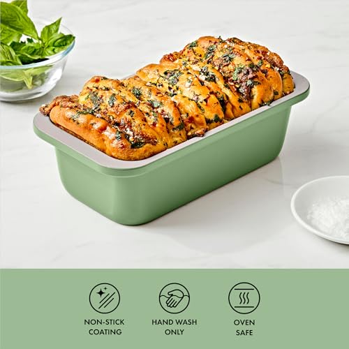 Non-Stick Ceramic Coated 1 lb Loaf Pan for Bread & Meatloaf Baking