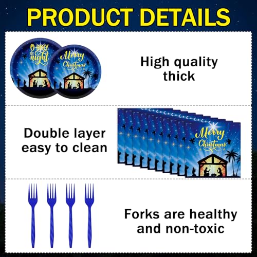 Holy Nativity Party Supplies Set for Christmas Nativity Theme - 24 Guests