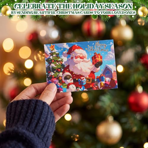 AmazingSpark 500-Card Christmas Card Set with Envelopes, Stickers - 100 Designs, 500 Pieces
