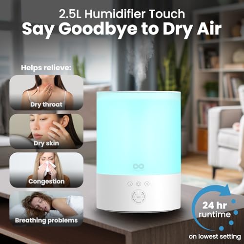 Top Fill Cool Mist Humidifier 2.5L Ultra-Quiet Bedroom Ultrasonic