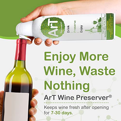 ArT Wine Preserver Gas Kit - 1 Pack for Red & White Wine Preservation, Keeps Wine Fresh Up to 30 Days
