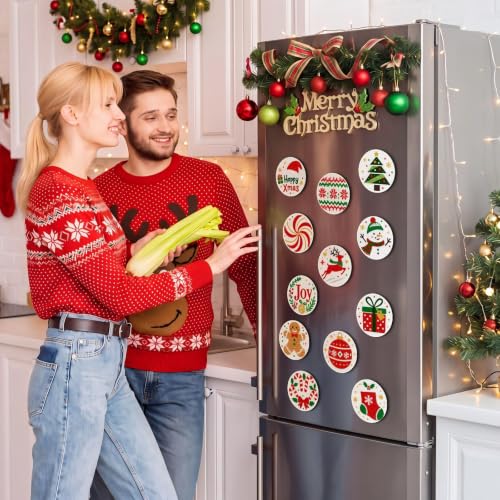 Zonon Joyful Xmas 12Pcs Christmas Diamond Art Magnets Kit (Joyful / Xmas) – Diamond Painting Magnets Craft