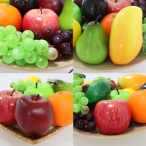 20 Pcs Artificial Fruit Set - Realistic Faux Fruits for Home Decor