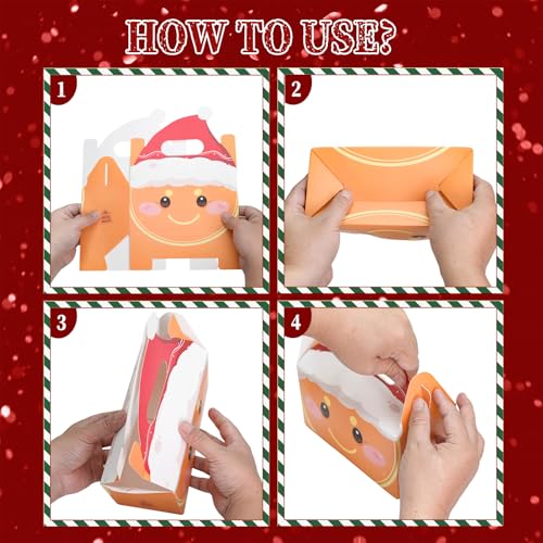 Christmas Treat Boxes with Handle - 6 Festive Designs for Holiday Gifts & Party Favors