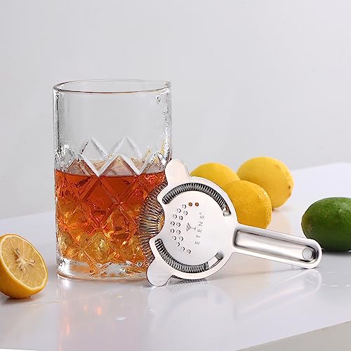 Etens Silver Cocktail Strainer with Removable Spring - Bar & Martini Strainer for Boston Shaker