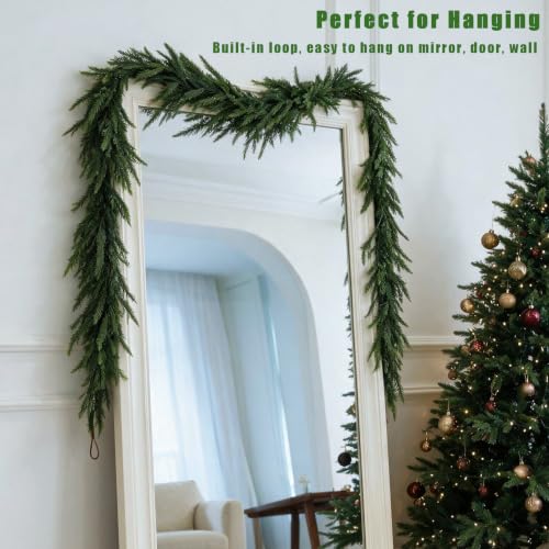 Sorviane 6FT Christmas Garland - 2 Pack Norfolk Pine Garland - Pine Christmas Decor