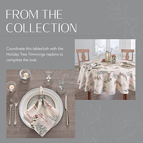 Threadmade Holiday Tree Trimmings Tablecloth, Multicolor - 60" W x