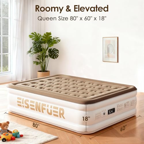 Queen Air Mattress with Built-in Pump - 18" Raised Inflatable Air Bed