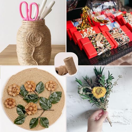 100 Mini Wooden Clothes Pins for Photos with 328ft Jute Twine Set