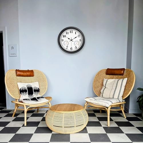 13-Inch Waterproof Outdoor Wall Clock with Thermometer & Hygrometer
