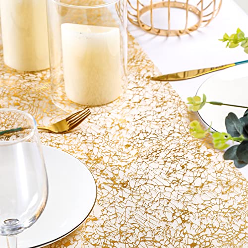Chumia 12 Pcs Gold Table Runners 12 x 85 Inch Sequin Glitter Decor