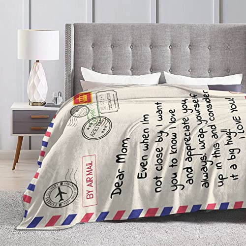 Menghao Mom Birthday Gift Blanket Dear Mom 80x60 Inches Personalized
