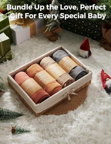 Momcozy Bamboo Muslin Swaddle Blankets 4-Pack - Large 47"x47" Soft Earth