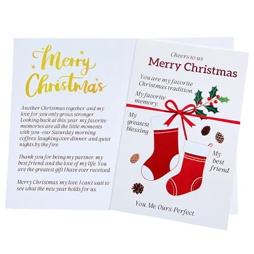 Romantic Christmas Card for Wife and Husband - Cheers to Us KT-019 with Envelope