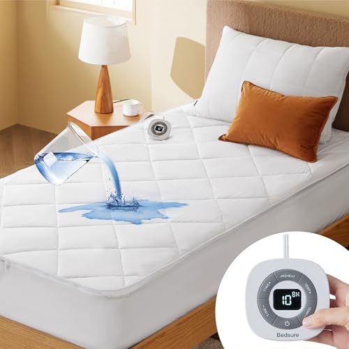Heated Mattress Pad Twin - Fast Heating, 10 Settings, 18" Deep Pocket
