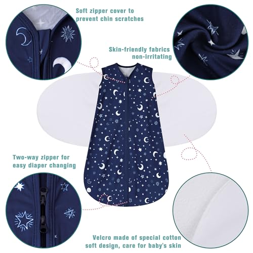 3-Way Adjustable Baby Sleep Sack & Swaddle - Wearable Blanket (3-6 Months)