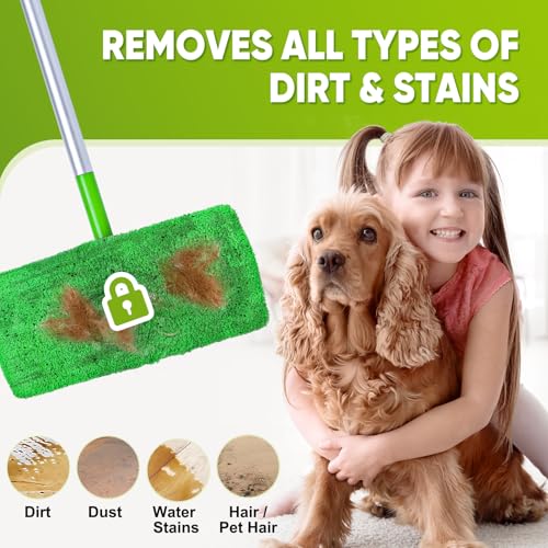18-Pack Reusable Microfiber Mop Pads - Washable Wet & Dry Floor Sweeping Cloths
