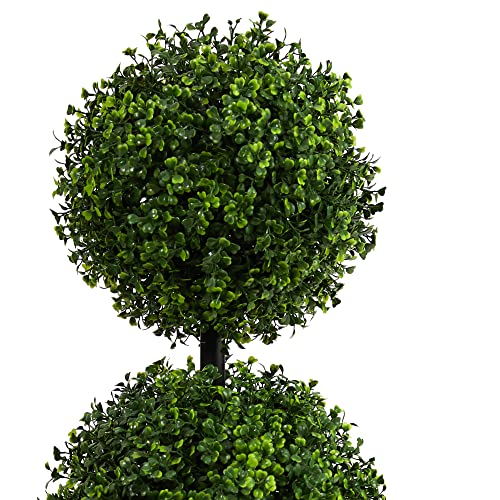 36-Inch Artificial Triple Ball Boxwood Topiary Tree in Planter