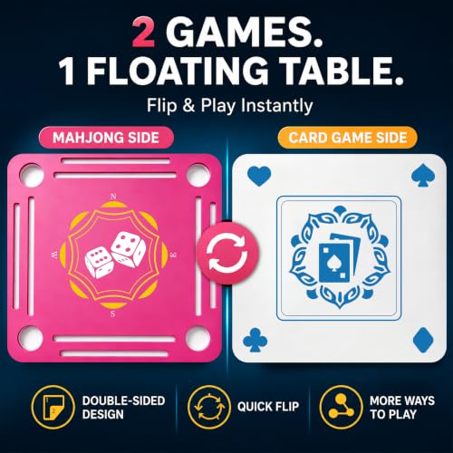 Floating Mahjong Game Table Mat with Cup Holders for Pool and Beach Games