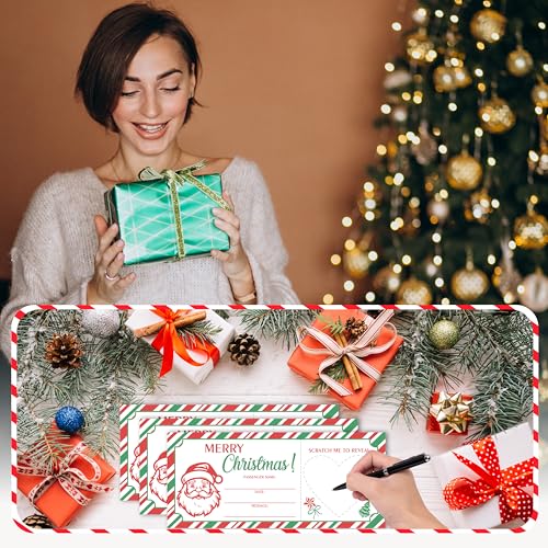 IDWHUIE Santa Christmas Boarding Pass Gift Ticket Set – Kids & Adults Holiday Scratch Cards