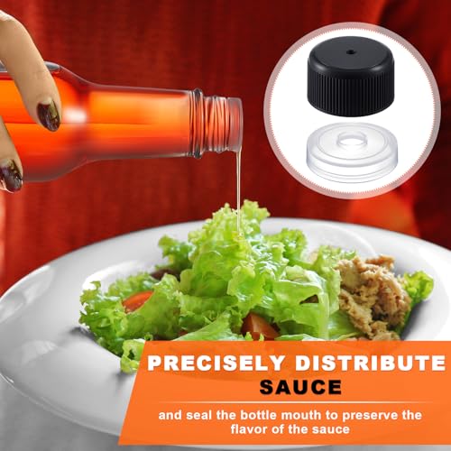 100-Pack Hot Sauce Bottle Screw Caps and Dripper Orifice Reducer Set
