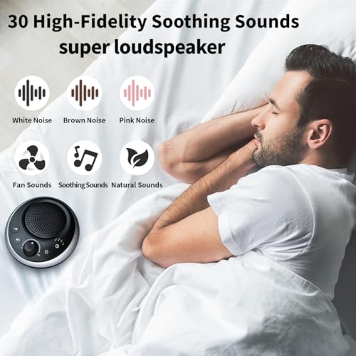 White Noise Sound Machine with 30 Soothing Sounds, 4 Timers & Memory