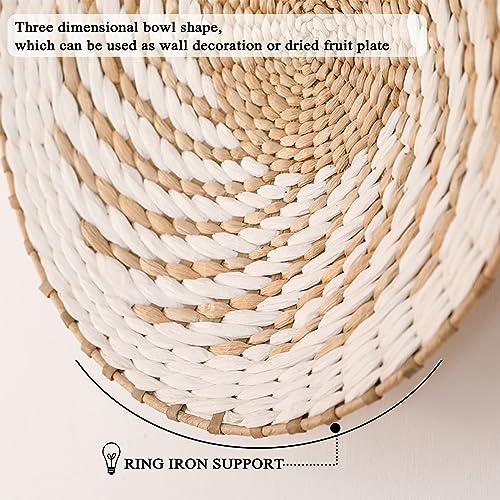 7-Piece Boho Wall Basket Decor Set - Handmade Rattan Wicker Wall Art