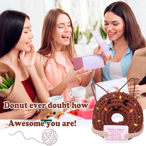 Knitted Donut Gift for Friend - Brown Handcrafted Friendship Keepsake - Variation: Donut-Brown