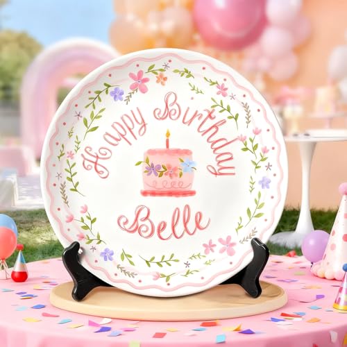 Personalized 8-Inch Ceramic Birthday Plate - Custom Commemorative Keepsake