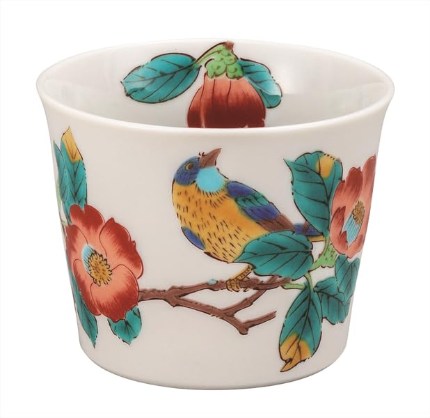 Kutani Iwataya Soba Bookuchi Porcelain Bird & Camellia Serving Dish Japan