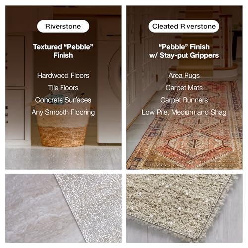 Clear Carpet Runner, 18 x 48 Inch Heavy-Duty Cleated Vinyl Rug Protector
