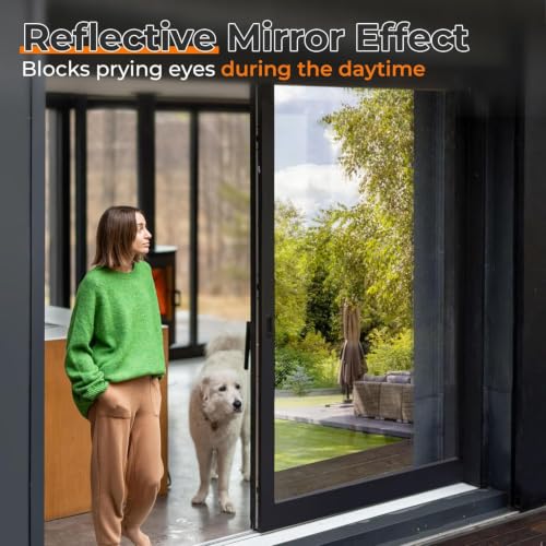DOWELL Silver One Way Window Privacy Film 17.5" x 78.7" UV Glare Reduction