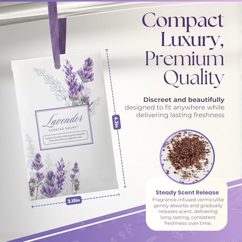 15-Pack Lavender Scented Sachets for Drawers and Closets