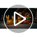 12FT Christmas Inflatable Santa Reindeer Yard Decoration with LED Lights