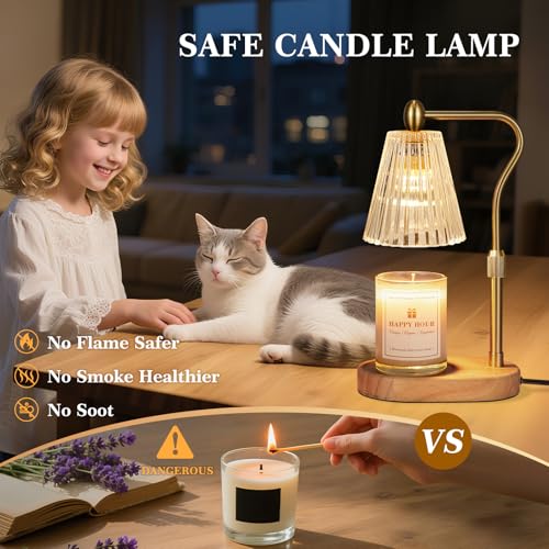 Candle Warmer Lamp with Timer & Dimmer – Adjustable Height Wax Warmer