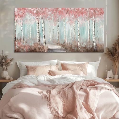 Large Botanical Canvas Wall Art 24x48 Inch Framed Winter Forest Print