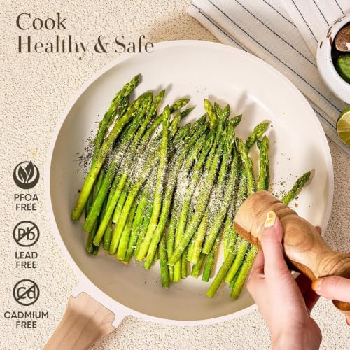 14-Piece Nonstick Cookware Set - Granite Pots and Pans Set, Induction Ready
