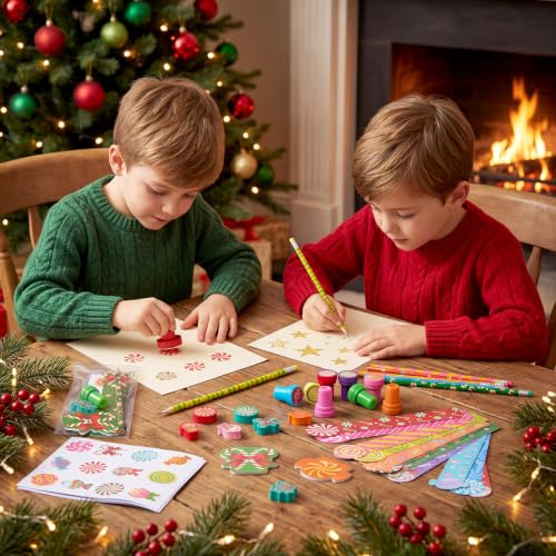 Cholemy 24-Piece Candy Theme Party Favors & Stationery Set (Candy) – Christmas Holiday Portable
