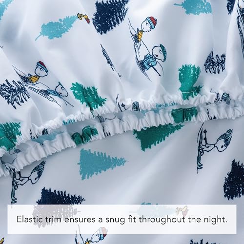 Snoopy's Winter Wonderland King Sheet Set - Microfiber Bed Sheets, 4 Pieces