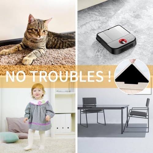 10 Pcs Non-Slip Rug Grippers, Washable Triangle Rug Tape for Hardwood Floors
