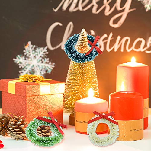 Topbuti 18Pcs Mini Christmas Wreaths Set - 3cm/4cm Dollhouse Xmas Decorations