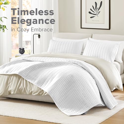 Comfort Spaces Oversized Queen Quilt Set - 3-Piece Lightweight Bedspread
