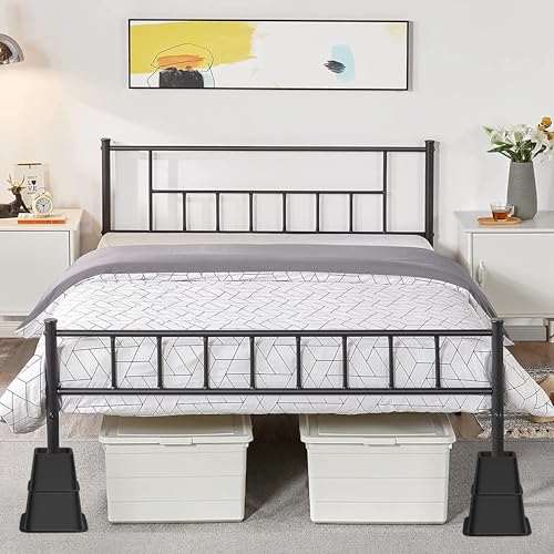 Adjustable Heavy Duty Bed Risers - Set of 4, 3, 5, 8 Inch Height