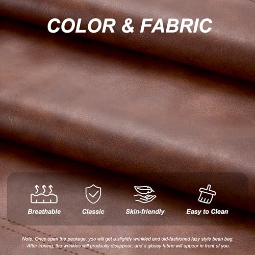 Ergonomic Memory Foam Floor Chair - Faux Leather Bean Bag Lounger