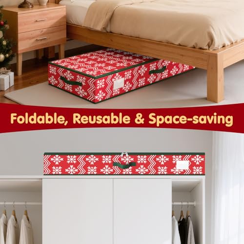 Underbed Wrapping Paper Storage Organizer with Dividers and Pockets