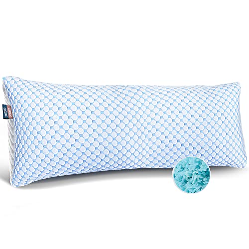 Cooling Body Pillow with Shredded Memory Foam – Adjustable Gel Pillow for Hot Sleepers