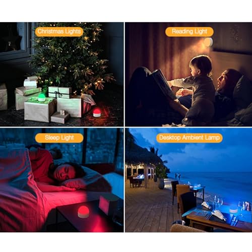 Portable Rechargeable Night Light - Dimmable 8-Color LED Lamp for Nursery