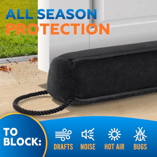 38-Inch Weighted Under Door Draft Stopper - Heavy Duty Wind Blocker
